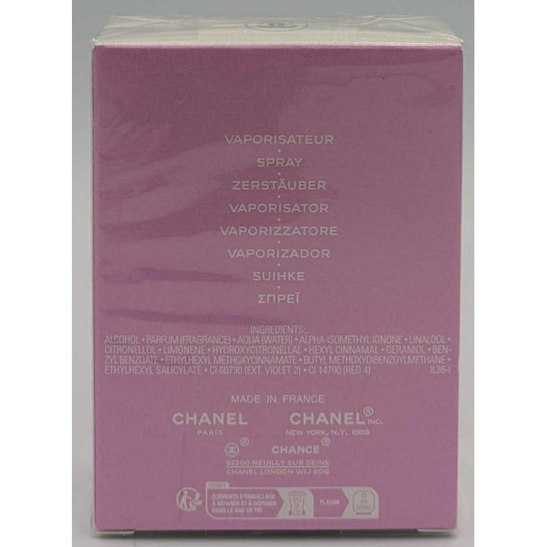 CHANEL Chance Eau Tendre Eau de Toilette Spray for Women 3.4 Oz / 100 ml –